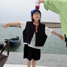 스윙단가라조끼팬츠상하세트