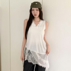 향레소 언발 레이스 포인트 나시 미니 원피스